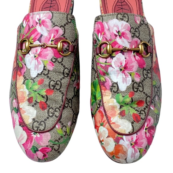 Authentic GUCCI GG Blooms Mule Loafers - Picture 1 of 5